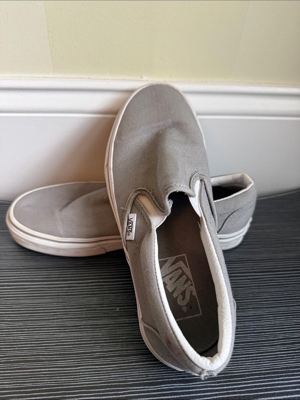 Vans Classic Slip-On shoes in Light Gray